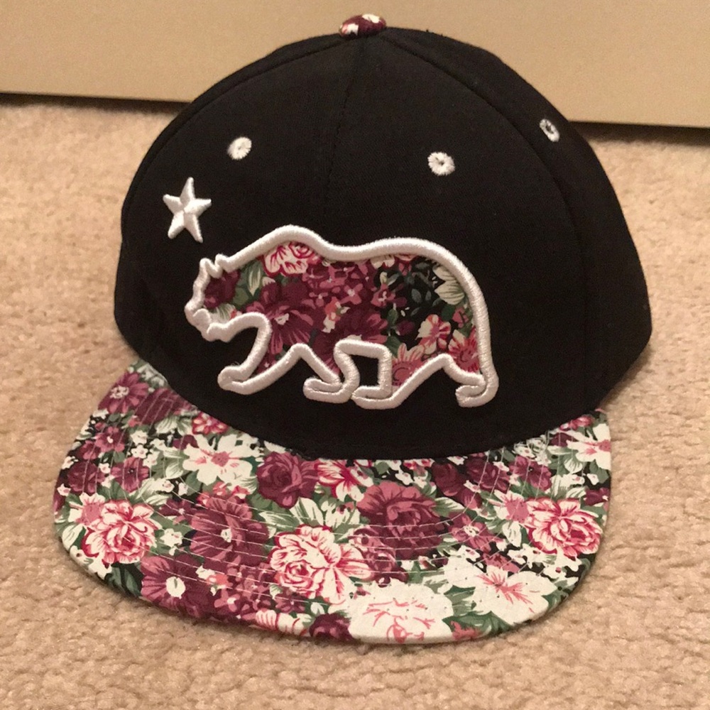 California bear floral SnapBack
